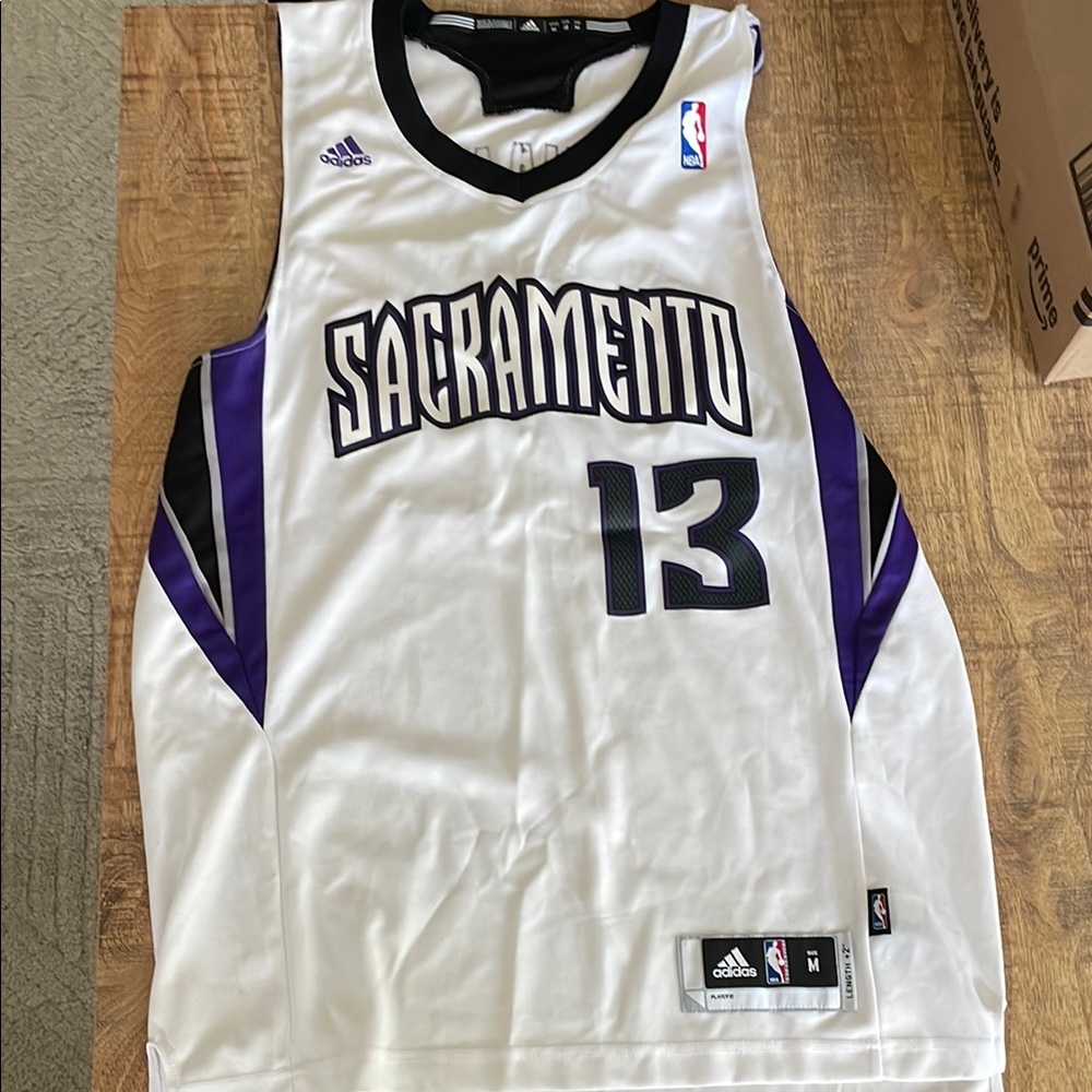 Adidas White and Purple Sacramento Jersey